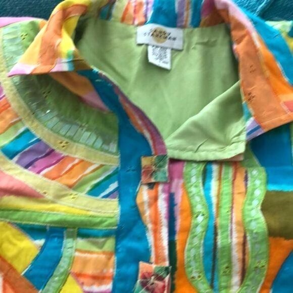 Sandy Starkman Jacket Womens Large L Vintage Art To Wear Rayon Blend Orange - Picture 6 of 12